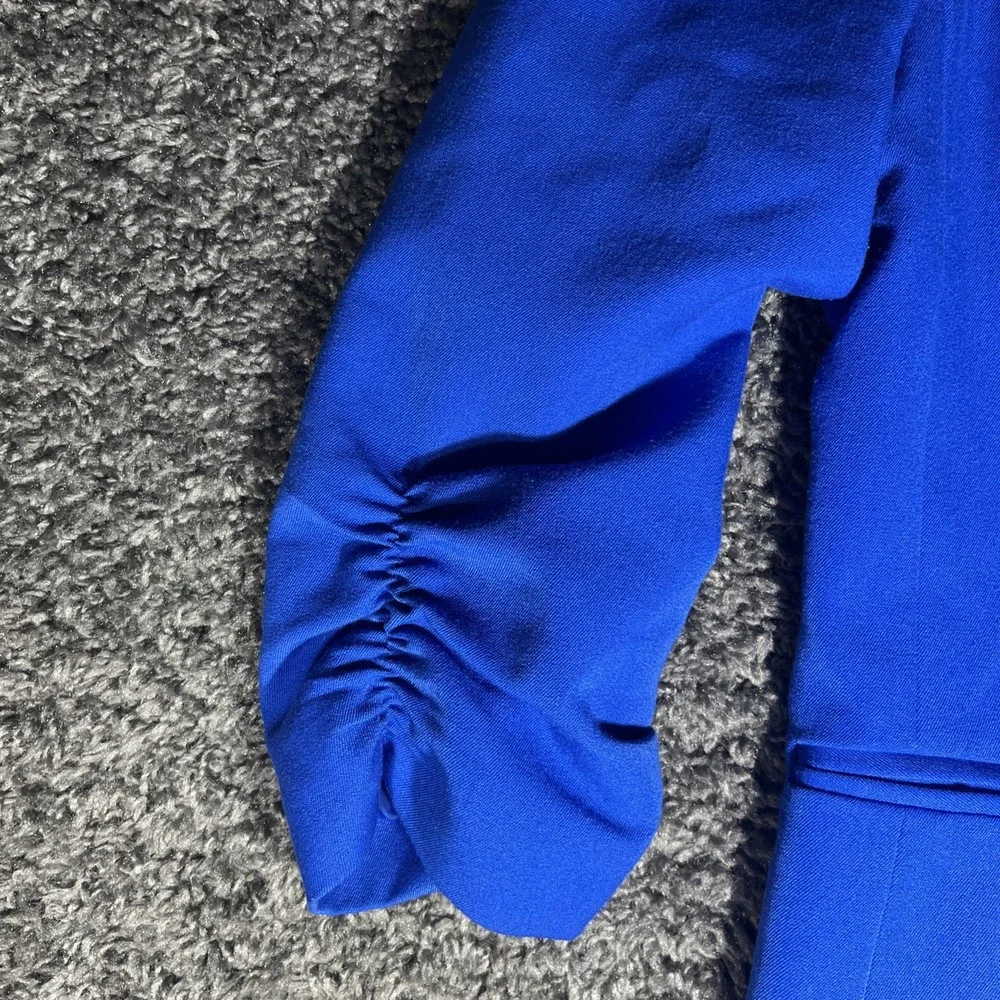Ruched Blazer with Gold Accents, Color Royal Blue, Size‎ L